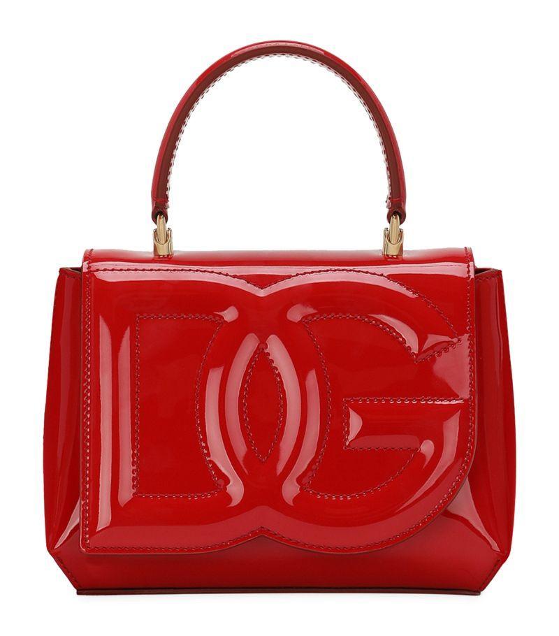 Dg Logo Patent Leather Shoulder Bag In Red Product Image