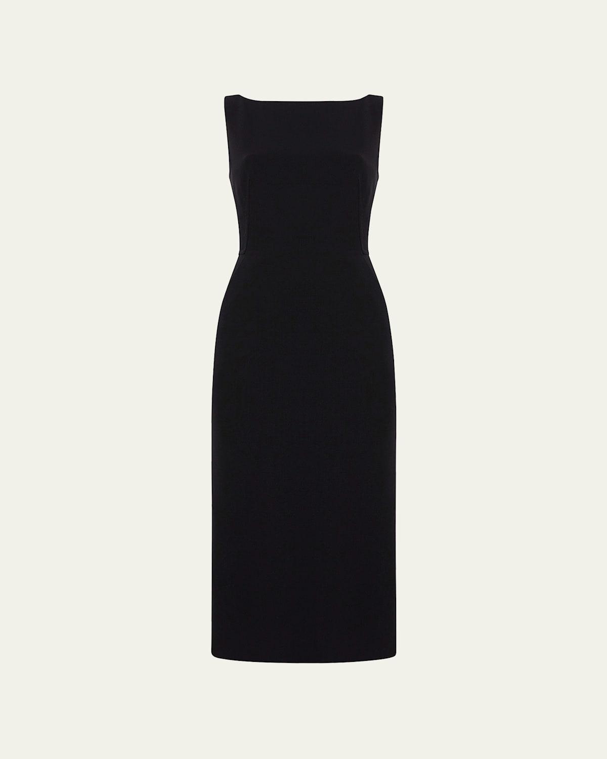 Womens Doppio Merino-Wool Blend Boatneck Midi-Dress Product Image