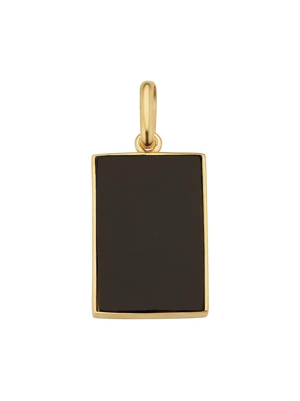 Womens 14K Yellow Gold Onyx Tag Me Pendant Charm Product Image