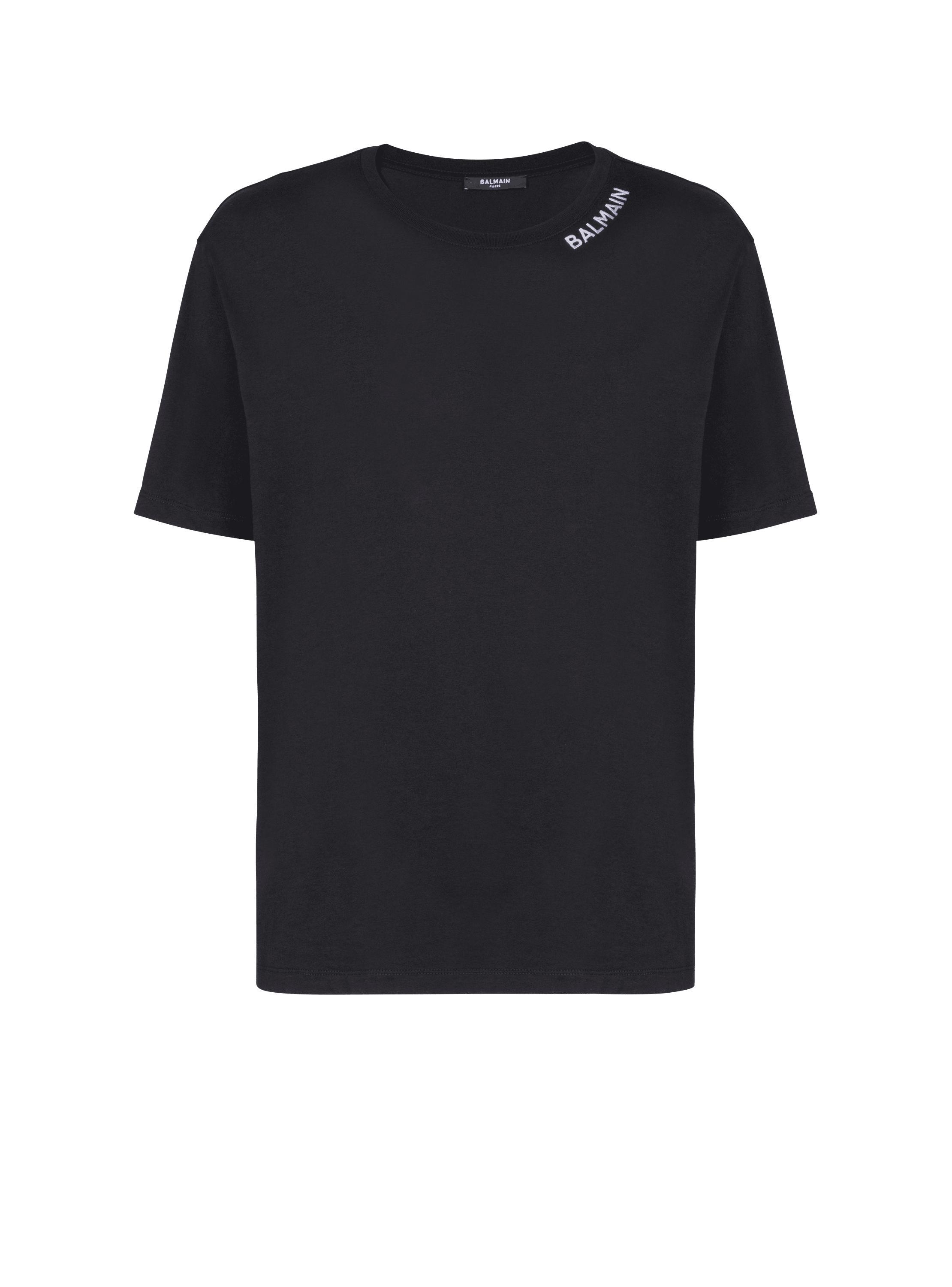 T-shirt with Balmain embroidery on the neckline Product Image