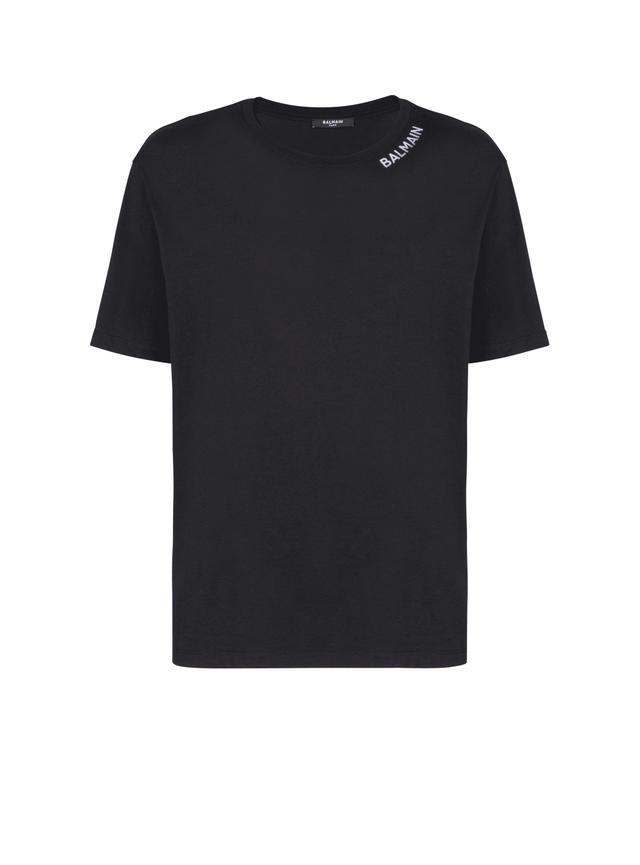 T-shirt with Balmain embroidery on the neckline Product Image