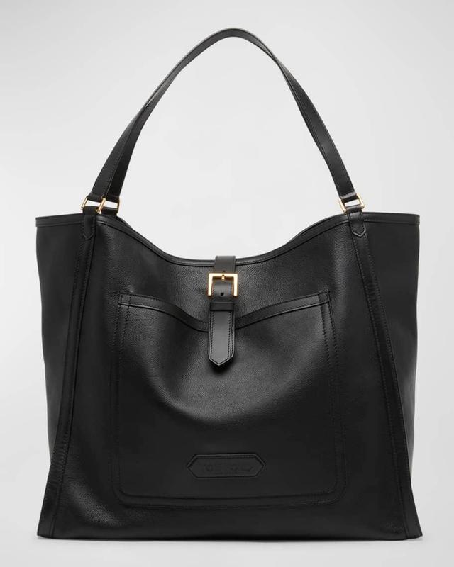 Men's Grained Leather Tote Bag Product Image