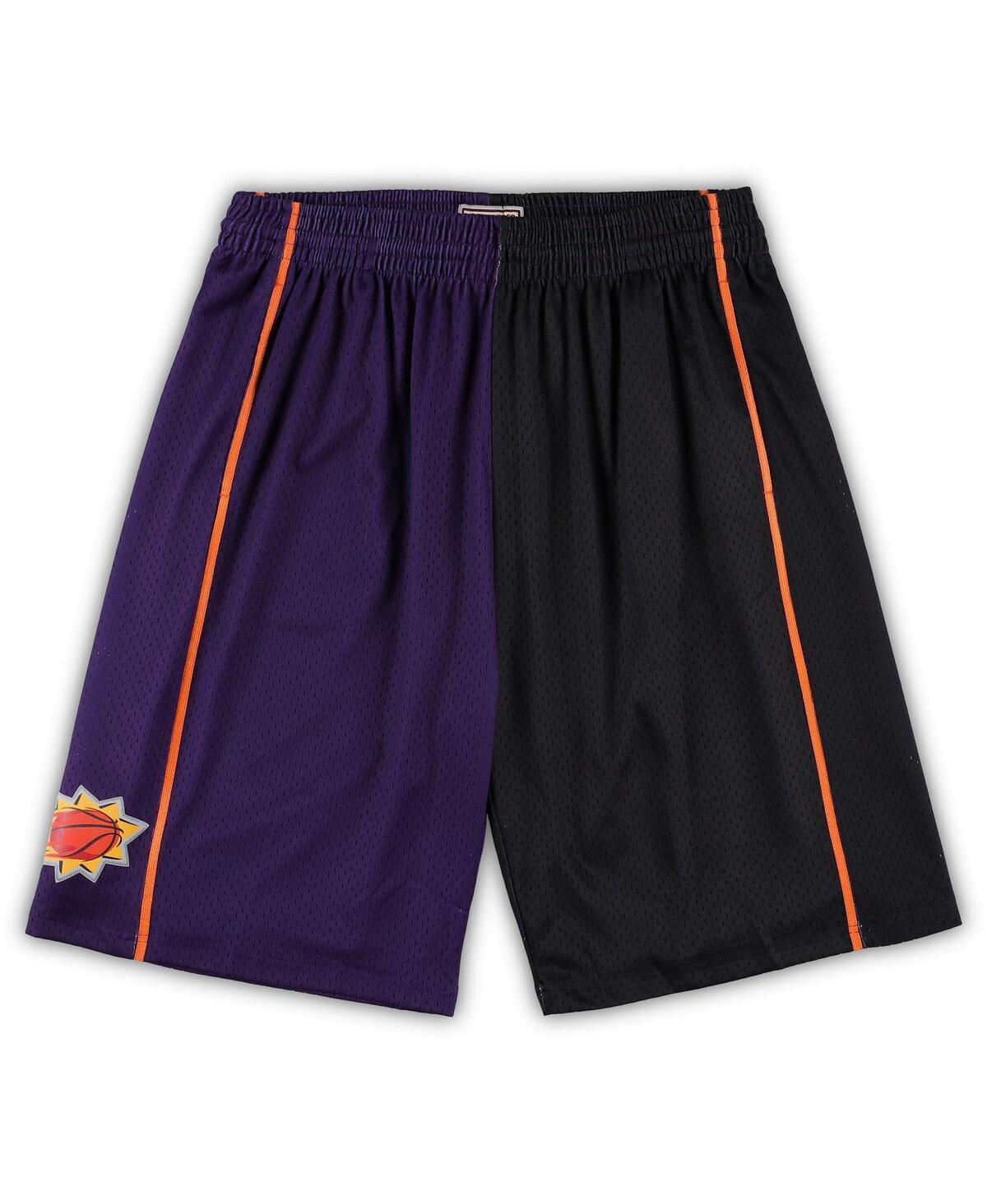 Mens Mitchell & Ness Purple/Black Phoenix Suns Big & Tall Hardwood Classics Split Swingman Shorts Product Image