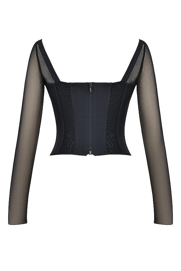 Araminta Black Long Sleeve Corset Product Image