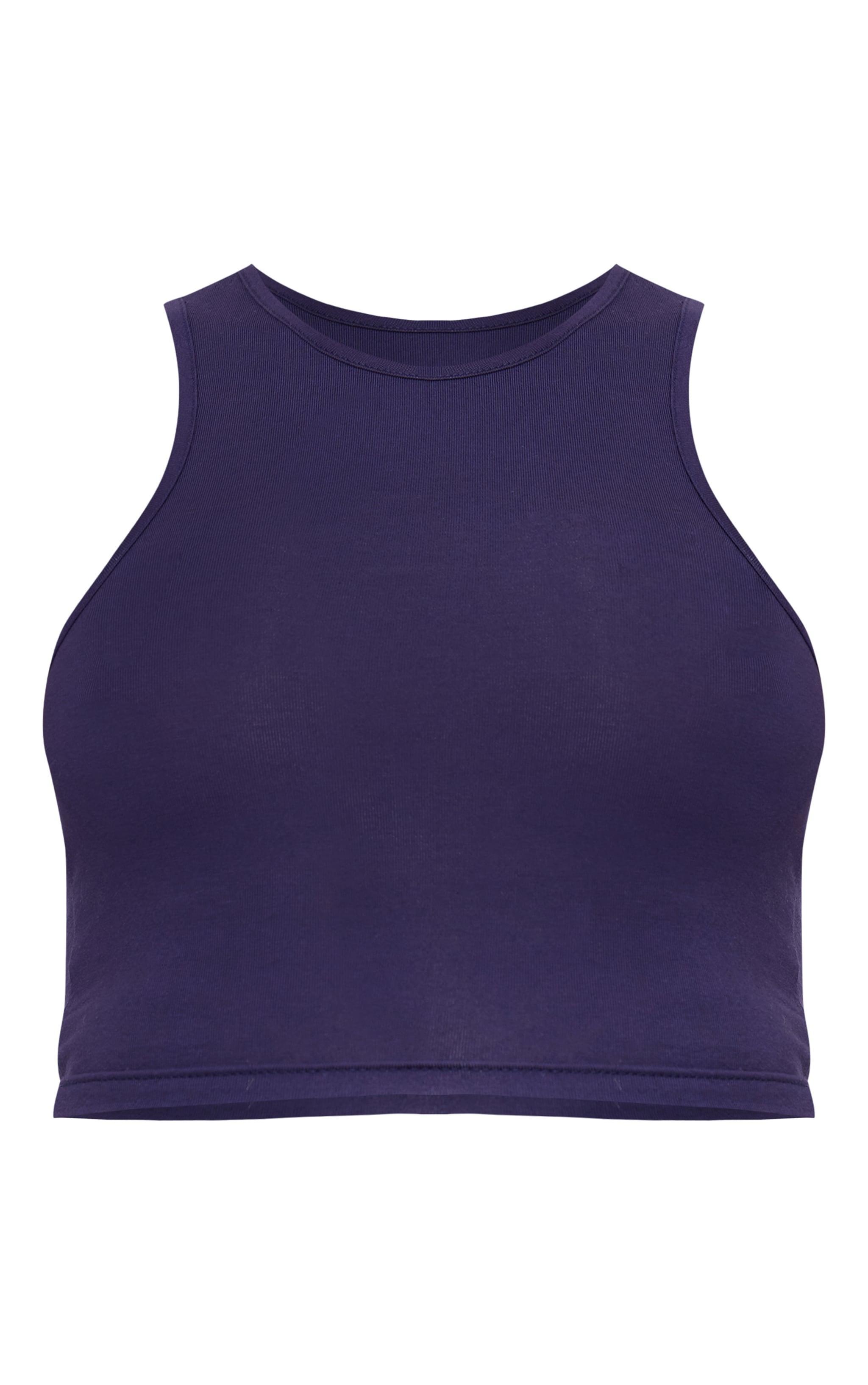 Maternity Navy Racer Crop Top Product Image