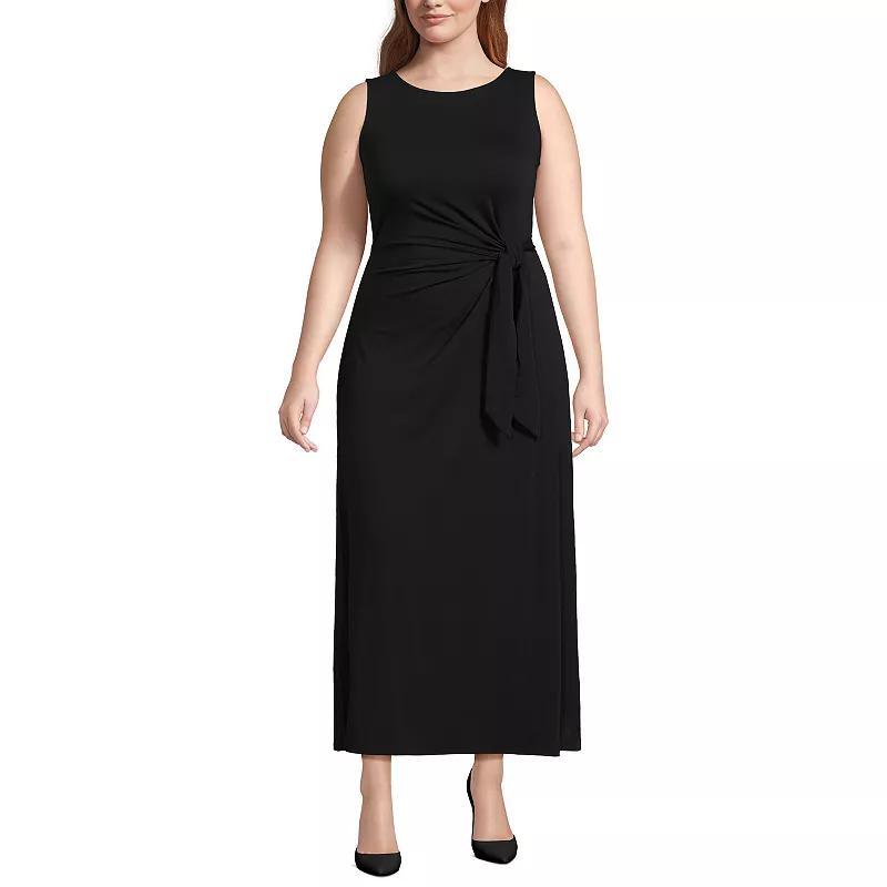 Plus Size Lands End Sleeveless Tie Waist Maxi Dress, Womens Product Image