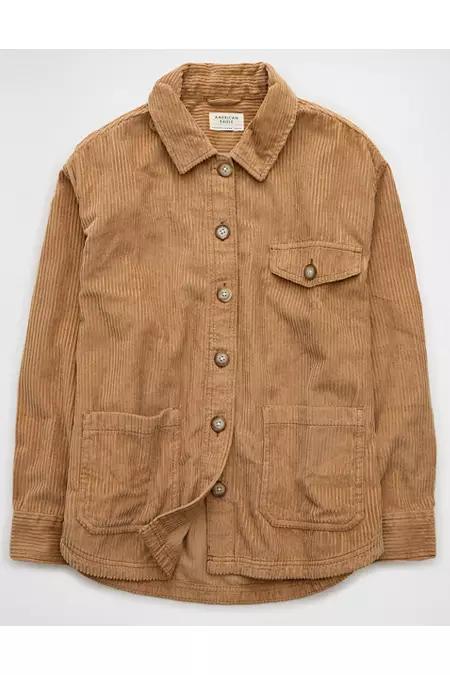 AE Corduroy Cropped Shacket Women's Product Image