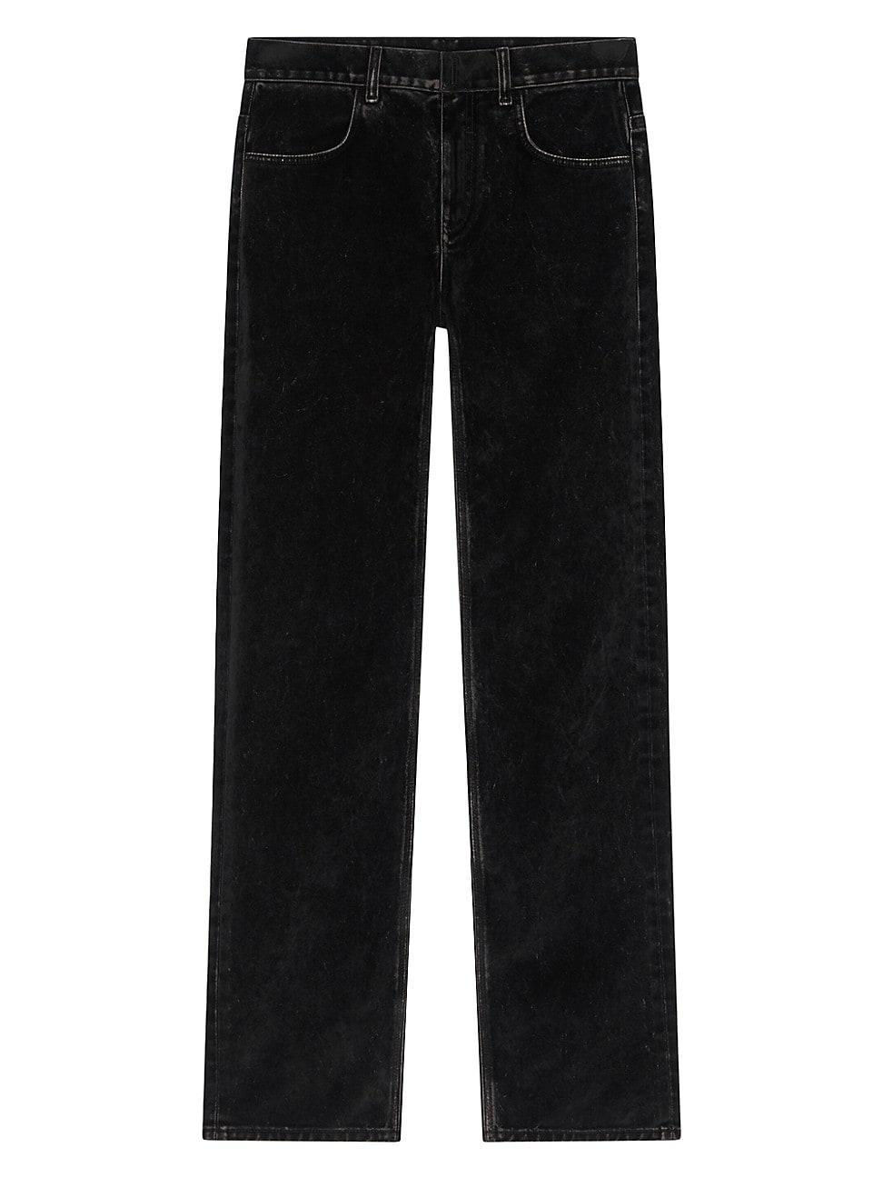 Mens Jeans In Flocked Denim With Velvet Effect product image