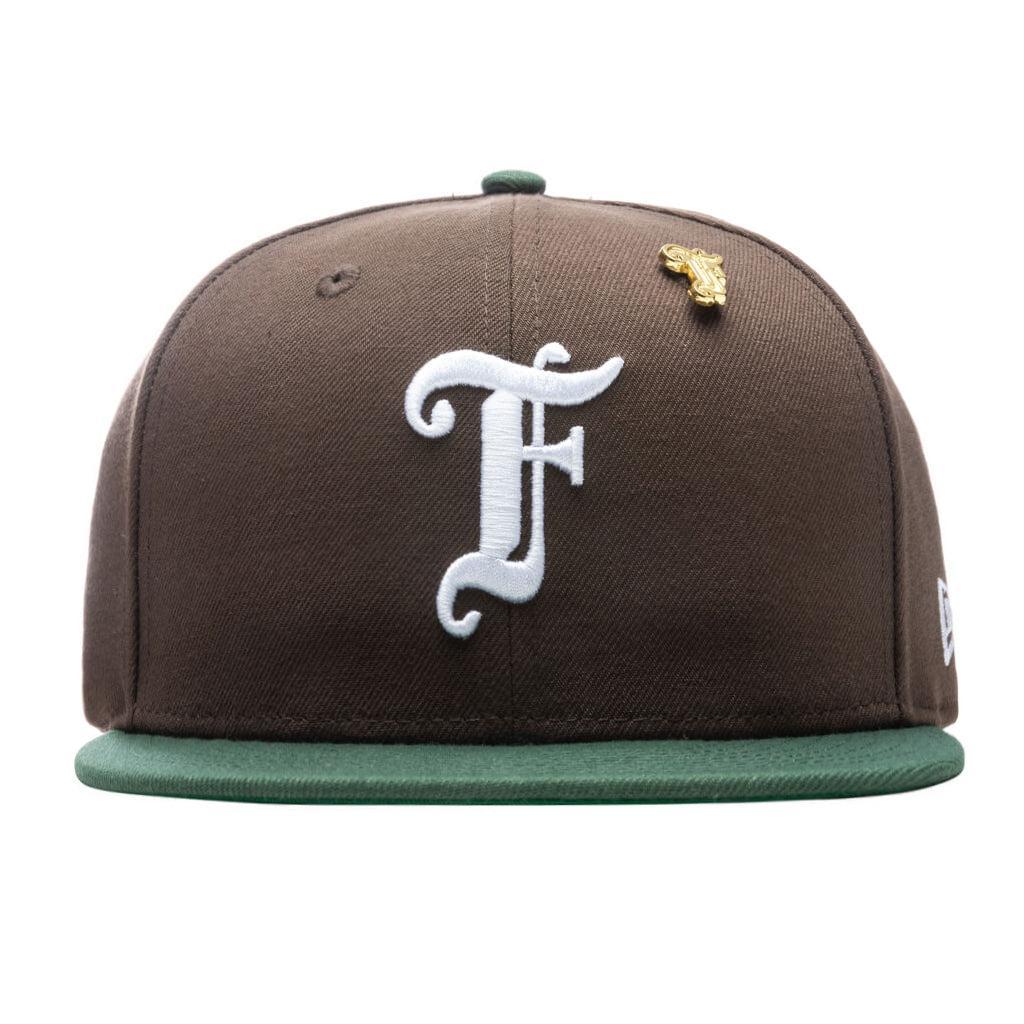 Feature x New Era Old English F Snapback Hat w/ Pin - Walnut/Cilantro Green Male Product Image