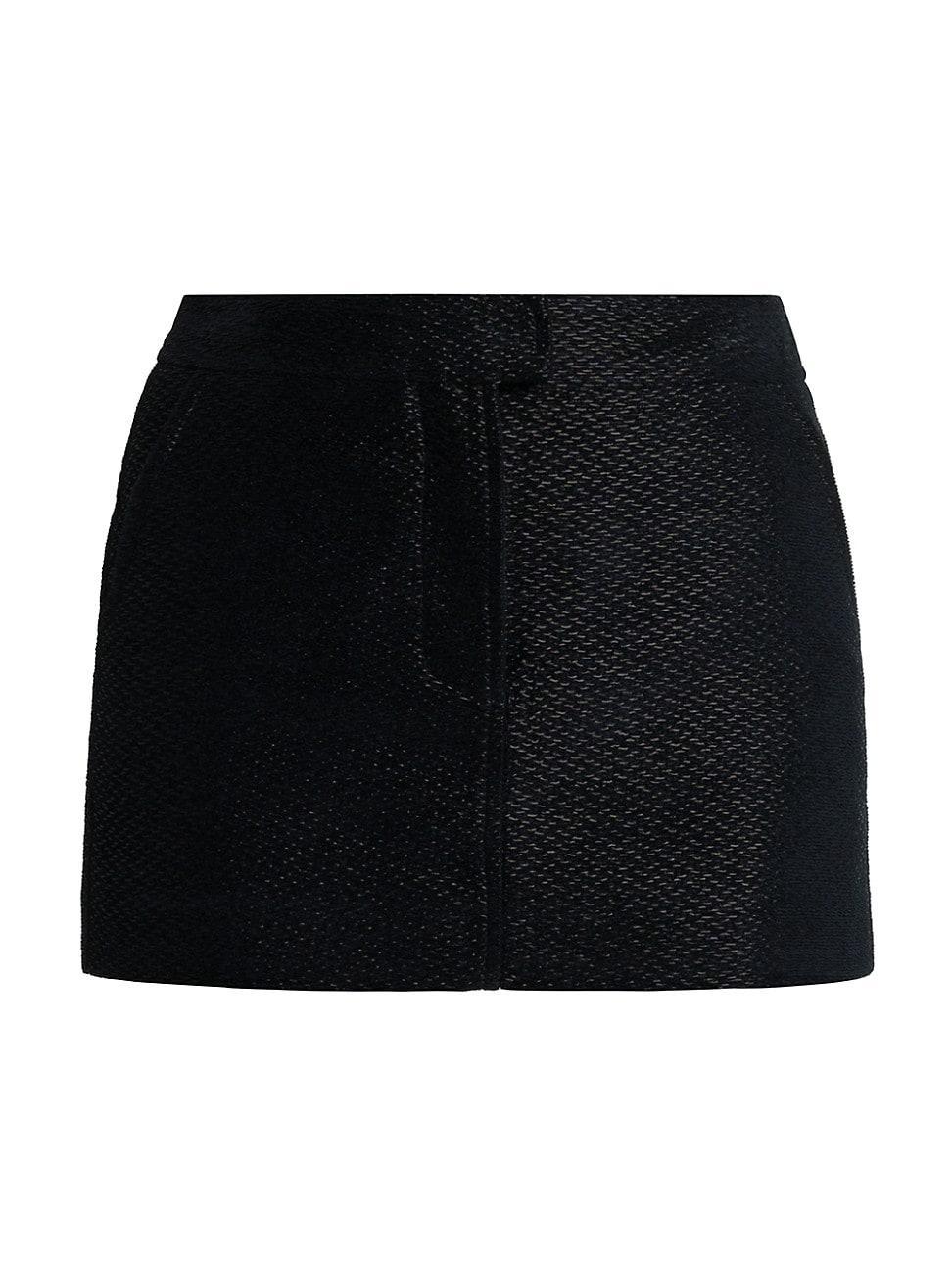 Womens Metallic Silk-Blend Boucle Miniskirt Product Image