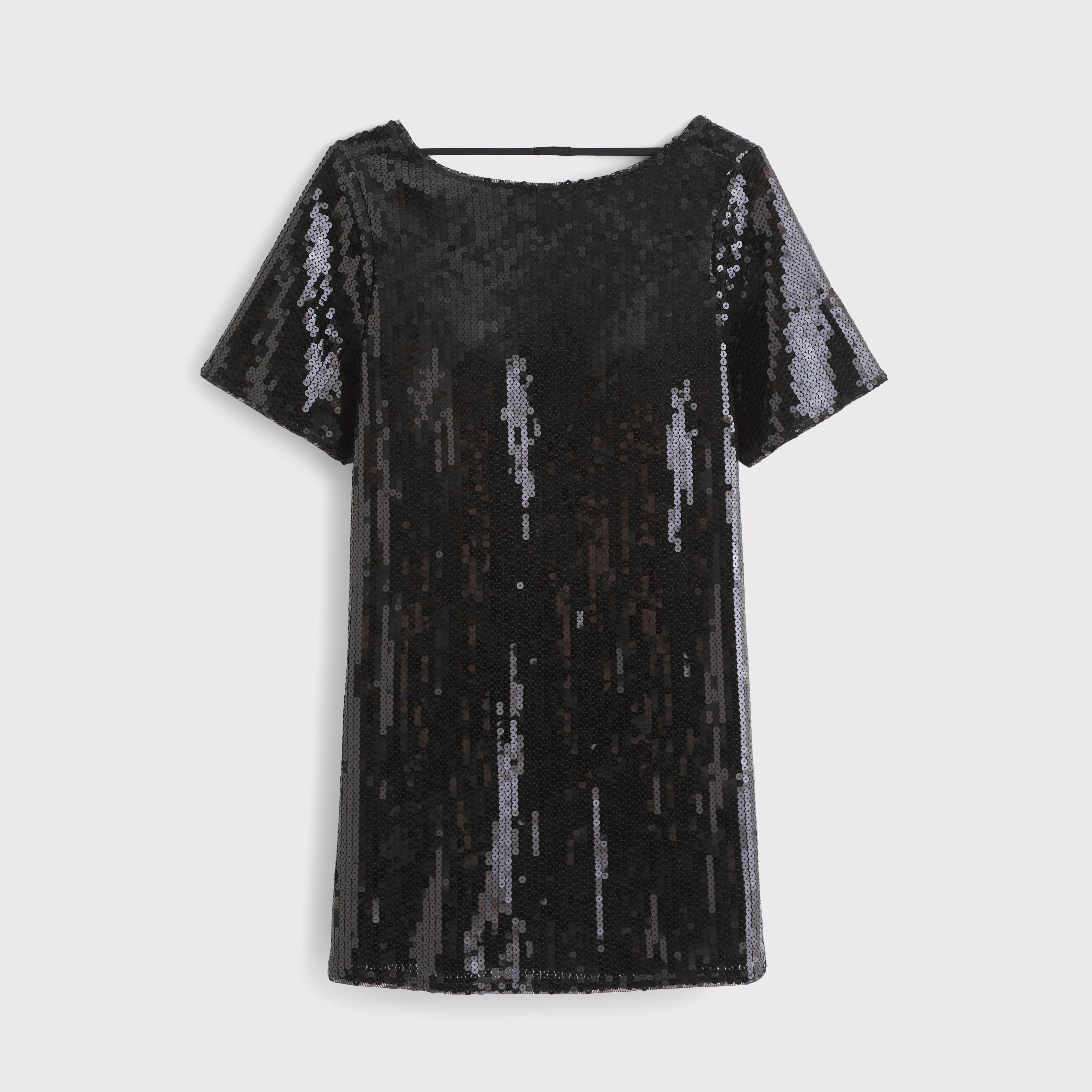 Sequin Tee Shift Mini Dress Product Image