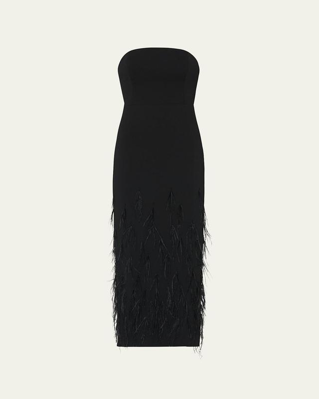 Womens Shai Strapless Feather Midi-Dress Product Image