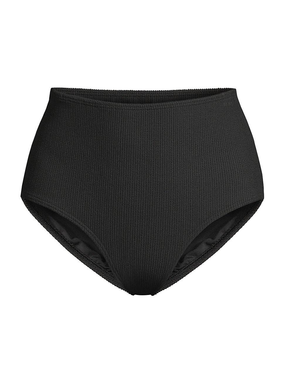 Womens Textured Mid-Rise Bikini Bottom Product Image