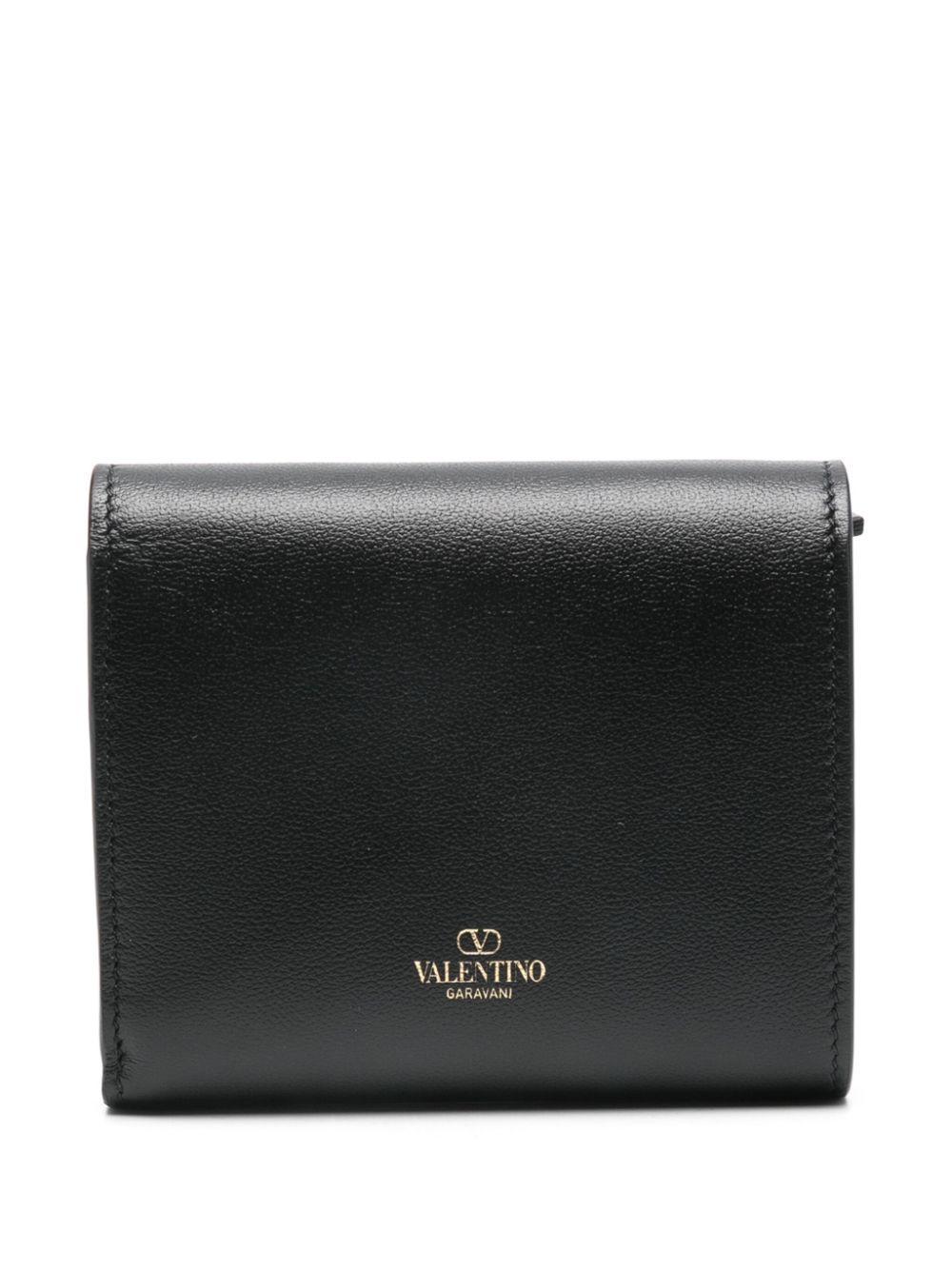 VALENTINO GARAVANI Valentino Vlogo Leather Wallet On Chain In Black Product Image