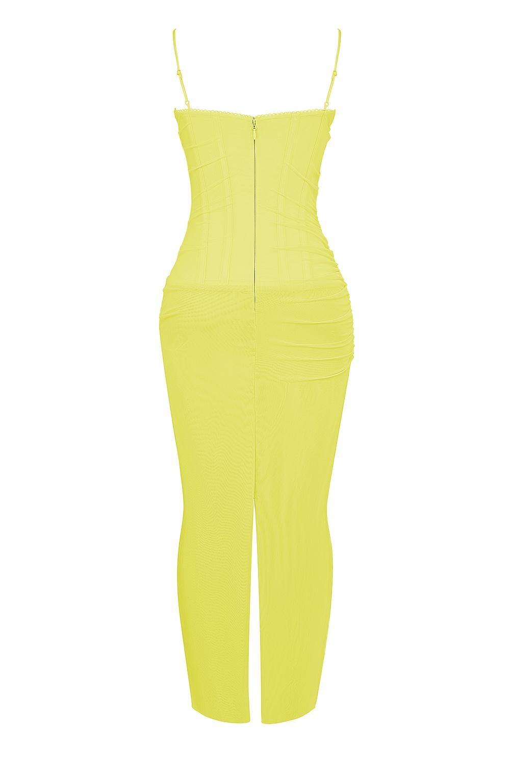 Nalini Acid Lime Corset Maxi Dress Product Image