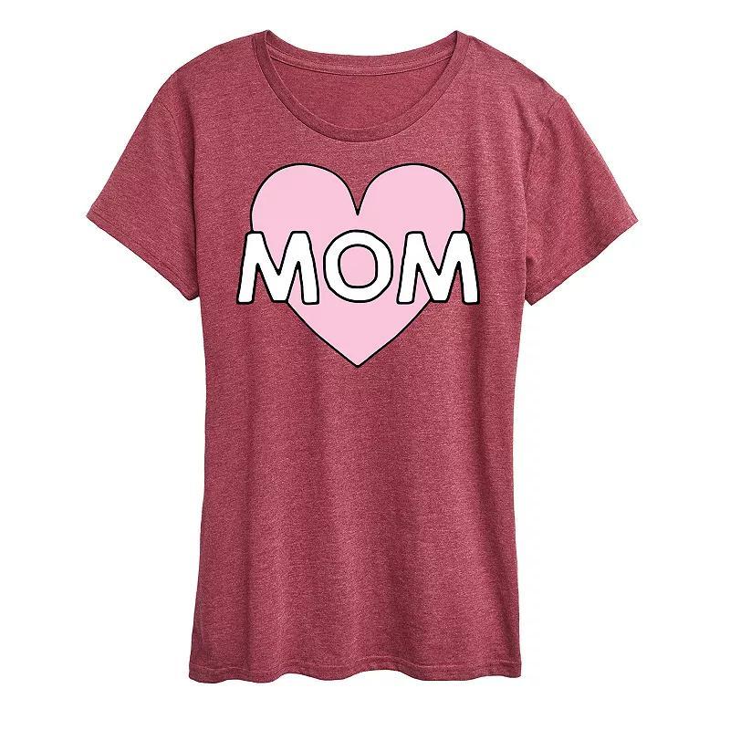 Womens Mom Heart Graphic Tee Product Image