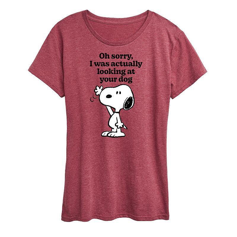 Womens Peanuts Snoopy Looking At Your Dog Graphic Tee Product Image