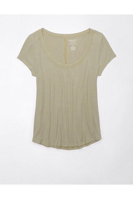 AE Soft Sexy Scoop Neck Ribbed T-Shirt Women's Product Image