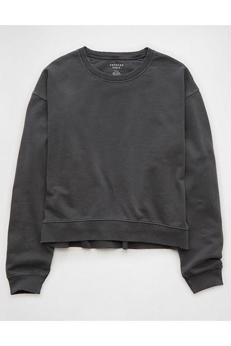 AE Cropped Crew Neck Pullover Sweatshirt Womens Product Image