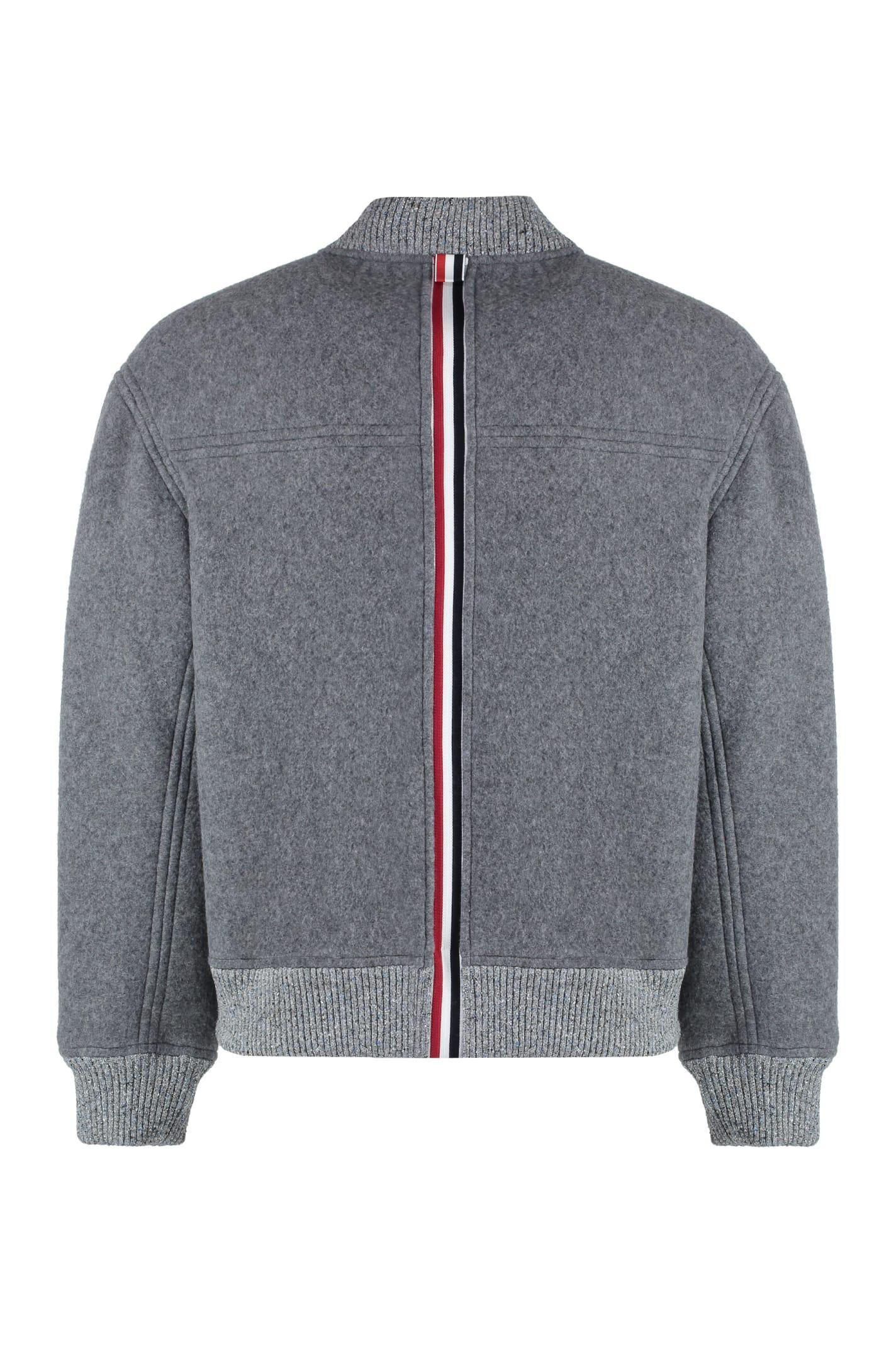 Gray Rwb Stripe Bomber Jacket In Grey Product Image