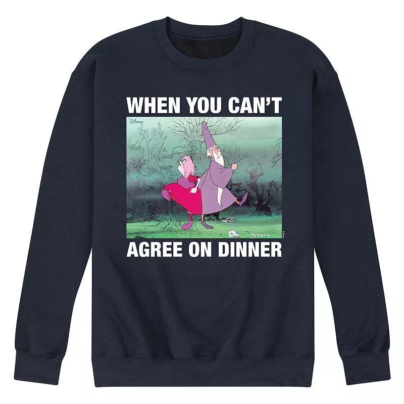 Disneys The Sword in the Stone Mens When You Cant Agree On Dinner Meme Fleece Sweatshirt Blue Product Image