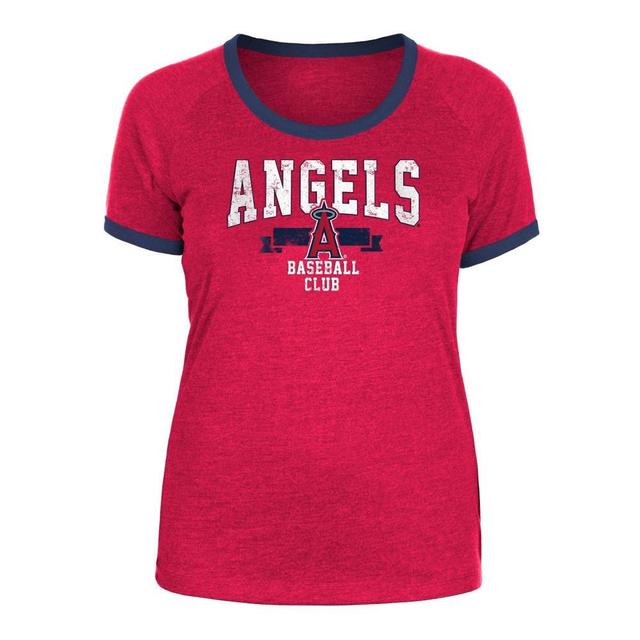 MLB Los Angeles Angels Womens Heather Bi-Blend Ringer T-Shirt Product Image