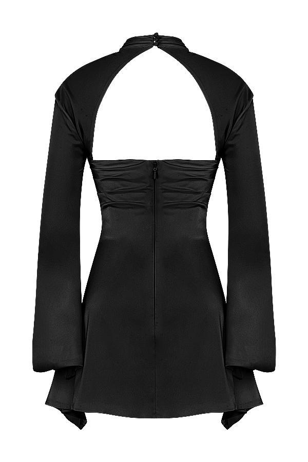 Toira Black Draped Corset Dress Product Image