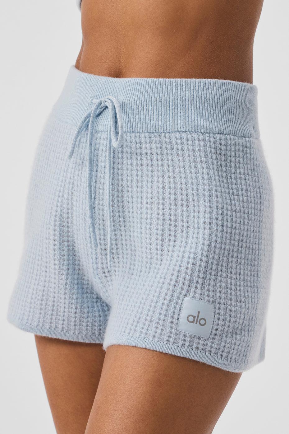 Cashmere High-Waist Plush Waffle Short - Crystal Blue Female Product Image