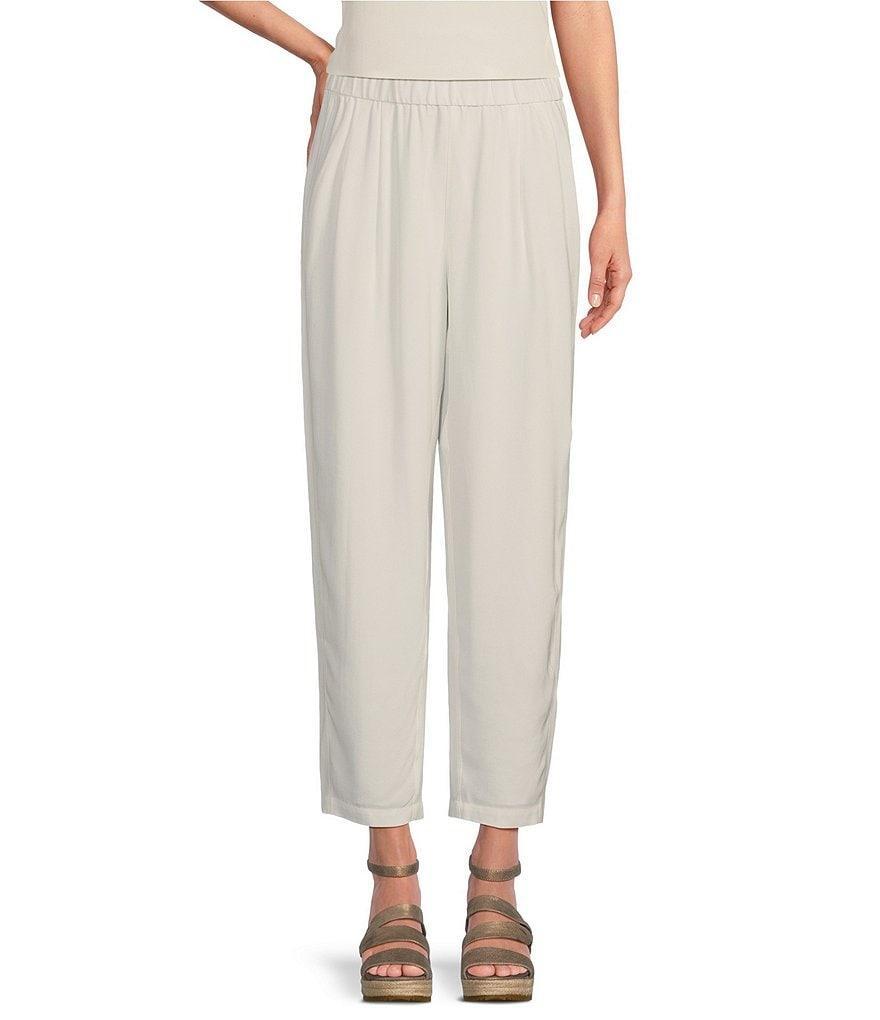 Eileen Fisher Silk Georgette Crepe Pull-on Ankle Length Lantern Pants Product Image