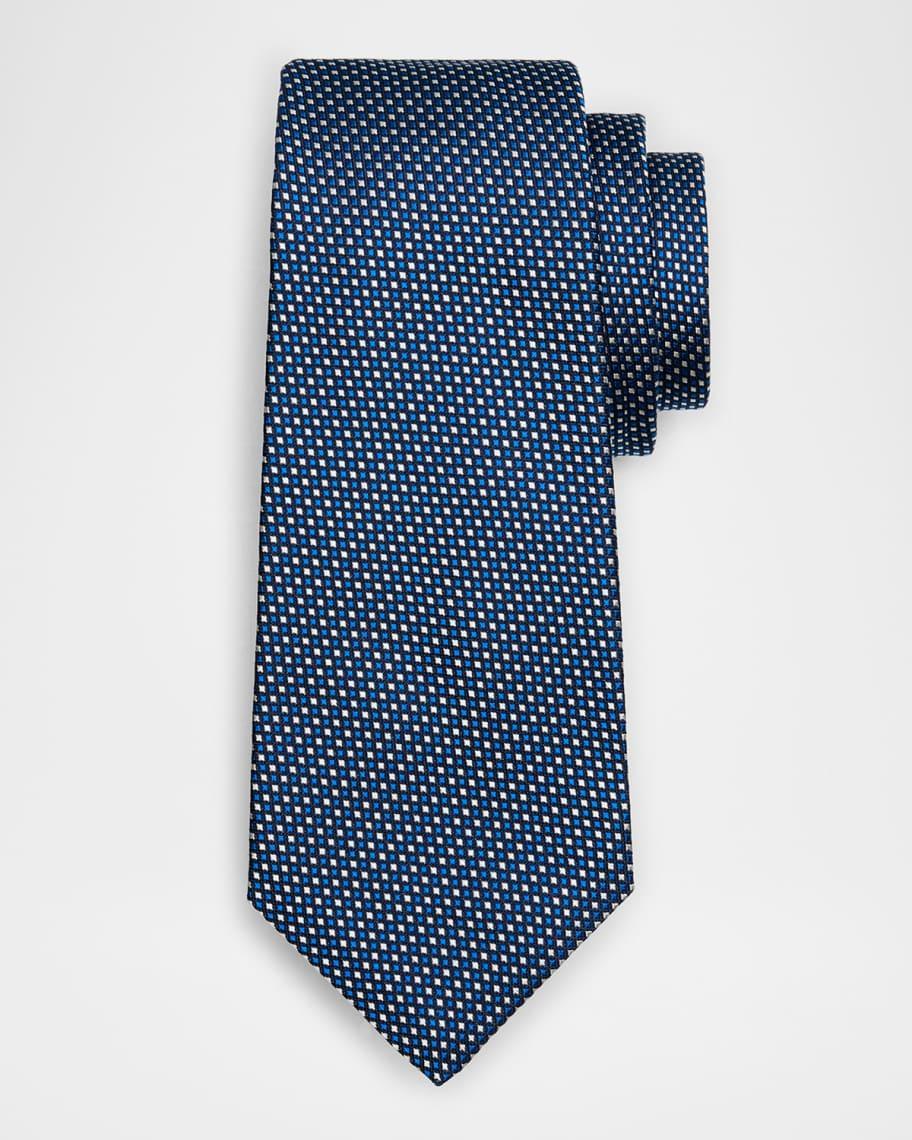 Men's Micro-Check Silk Tie Product Image