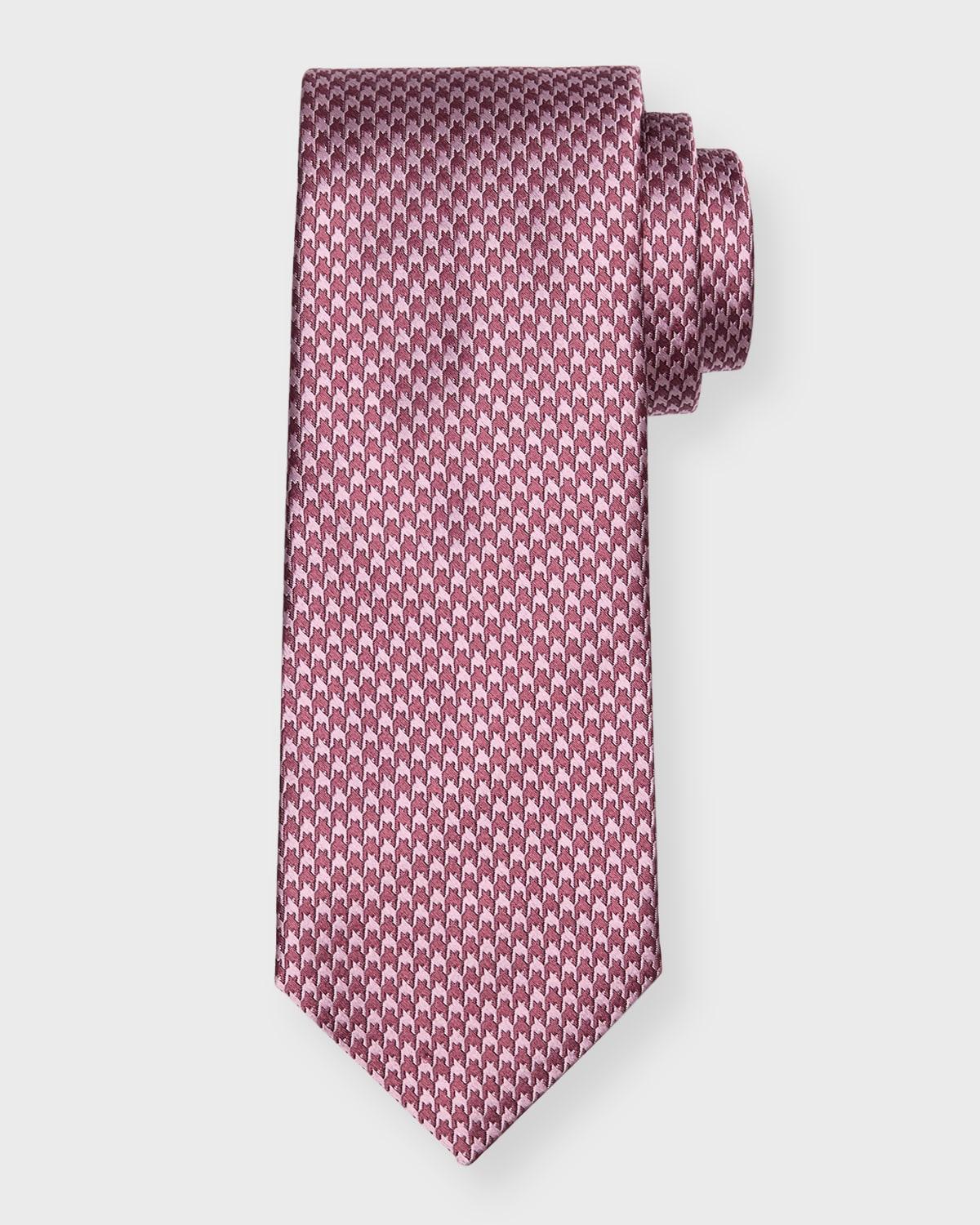 Mens Houndstooth-Print Silk Tie Product Image