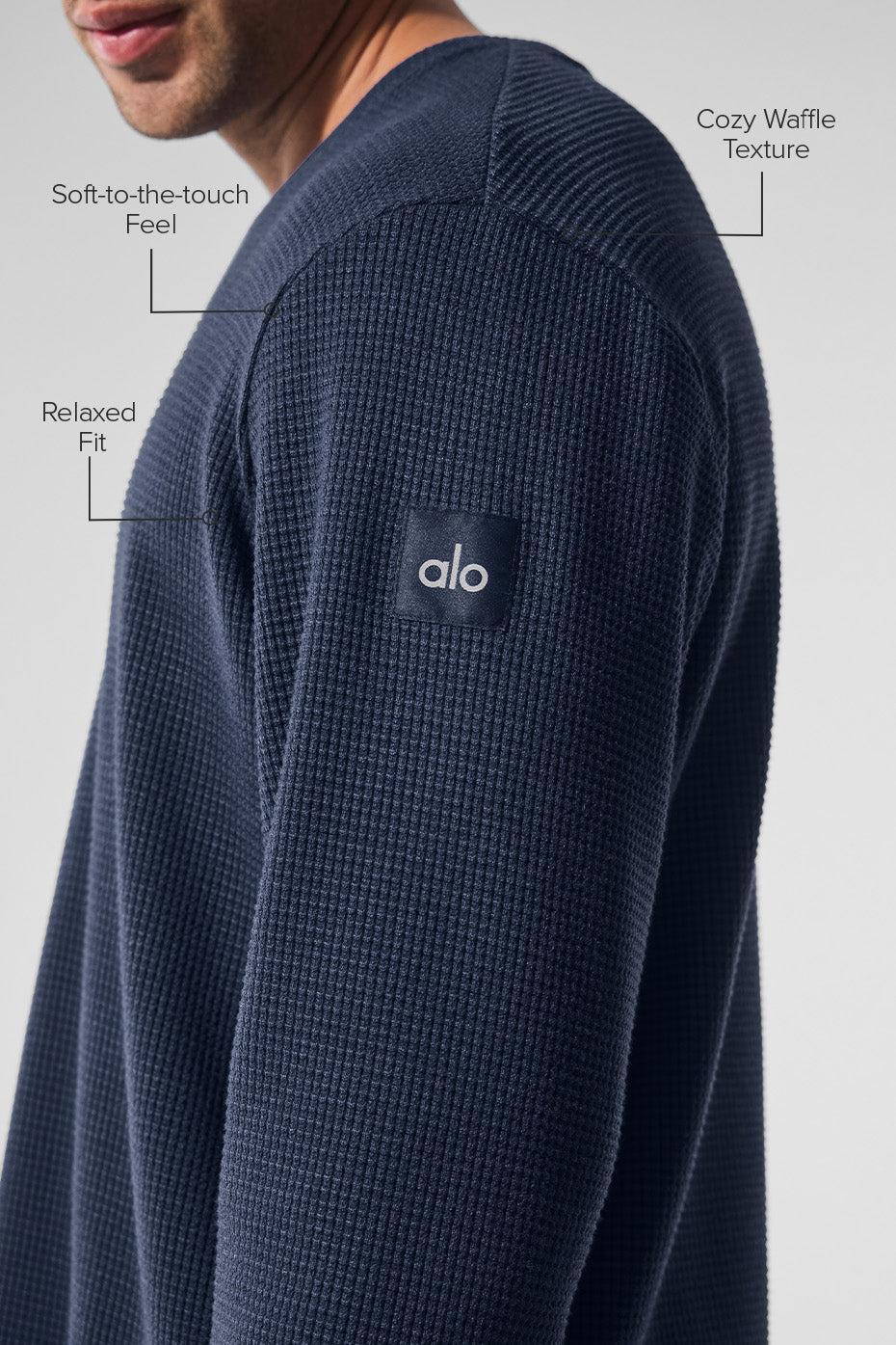 Elevate Waffle Long Sleeve Crew - Navy Male Product Image