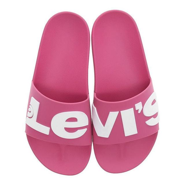 Levis Womens Split Logo Platform Slide Sandals Orange Product Image