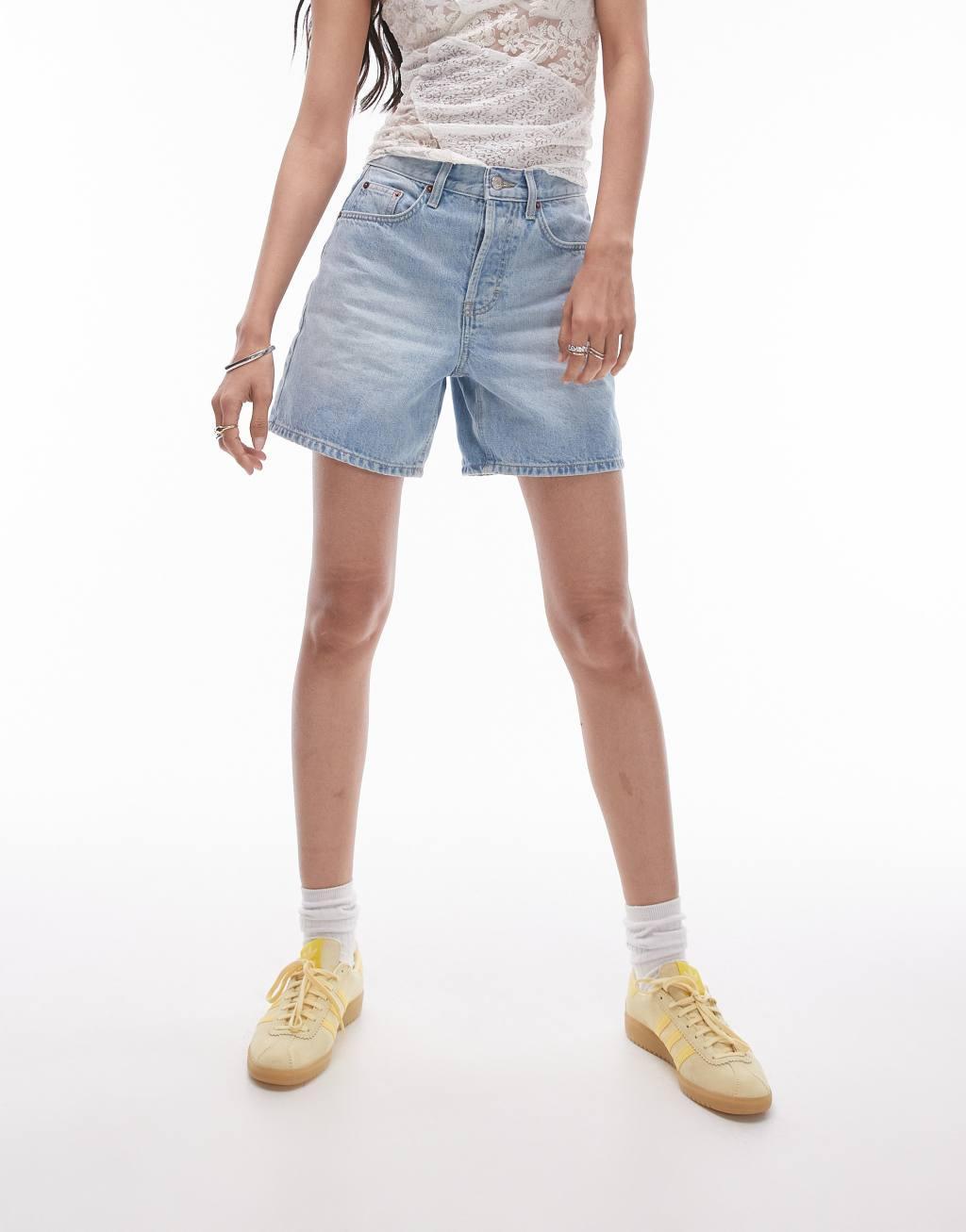 Topshop denim shorts in bleach Product Image