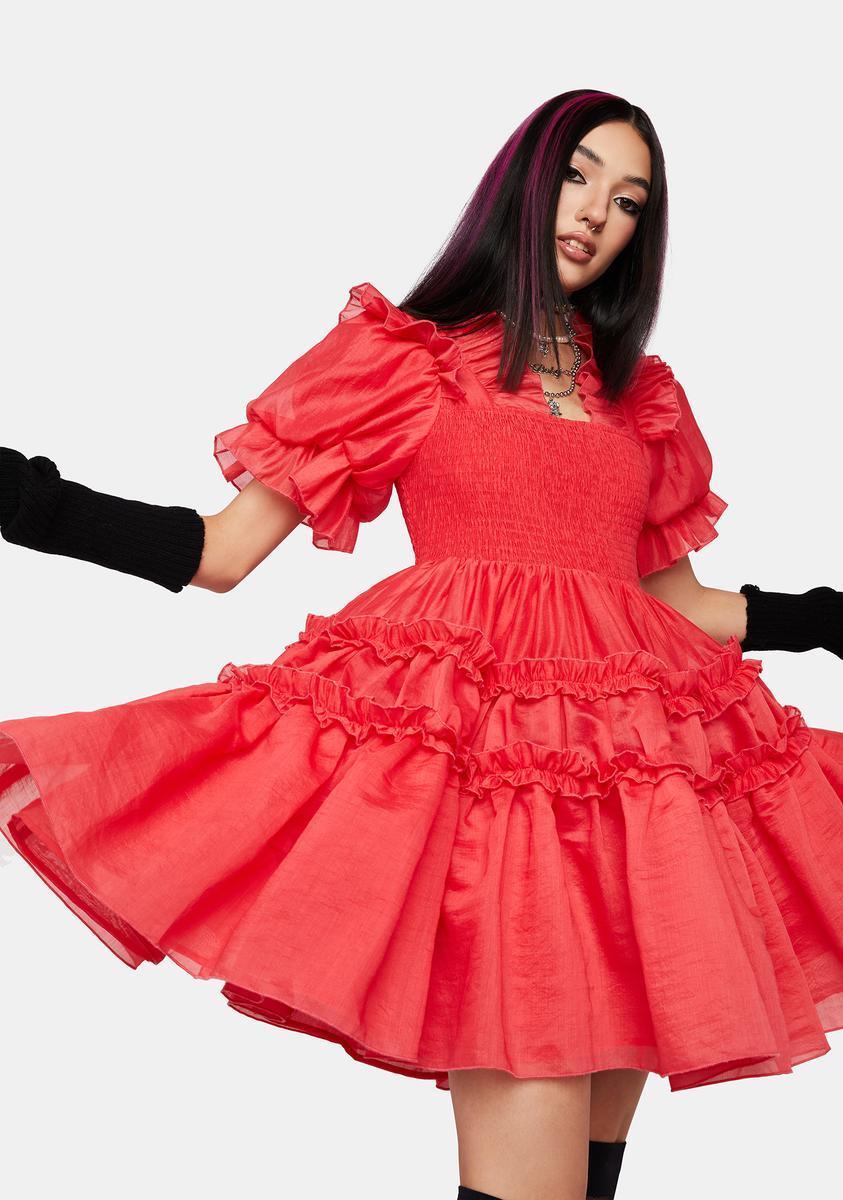 Sister Jane Coral Ruffle Mini Dress Product Image