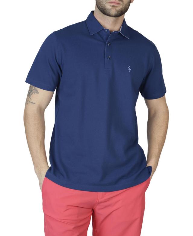 Tailorbyrd Mens Pique Polo Shirt with Multi Gingham Trim Product Image