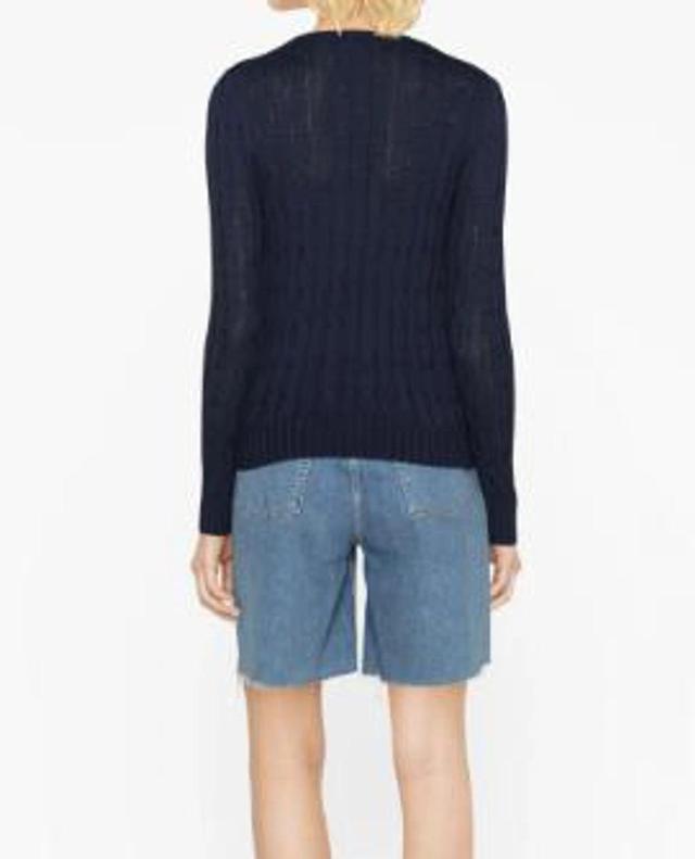 POLO RALPH LAUREN Cable-knit Cotton Crewneck Sweater In Hunter Navy Product Image