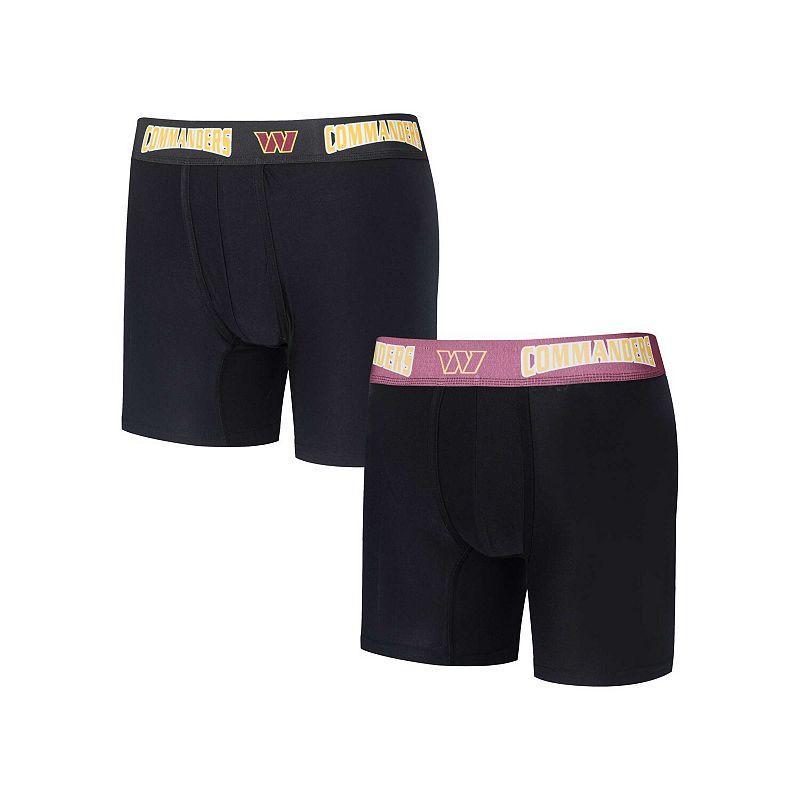 Mens Concepts Sport Black/Burgundy Washington Commanders 2-Pack Boxer Briefs Set Product Image