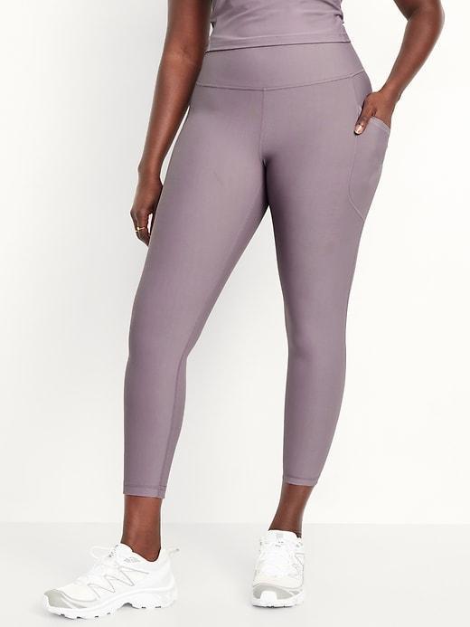 High-Waisted PowerSoft Ribbed Leggings Product Image