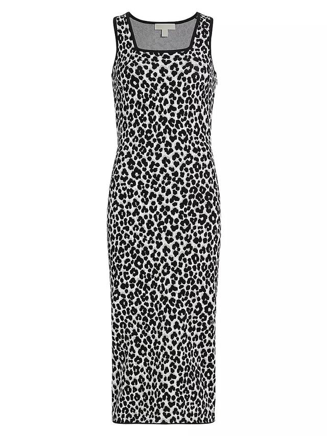 Leopard Jacquard Sleeveless Dress Product Image