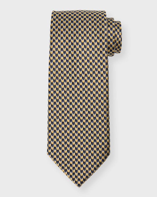 Mens Geometric Silk Tie Product Image