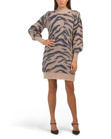 Mares Zebra Mini Sweater Dress for Women | Polyester/Nylon/Acrylic Product Image