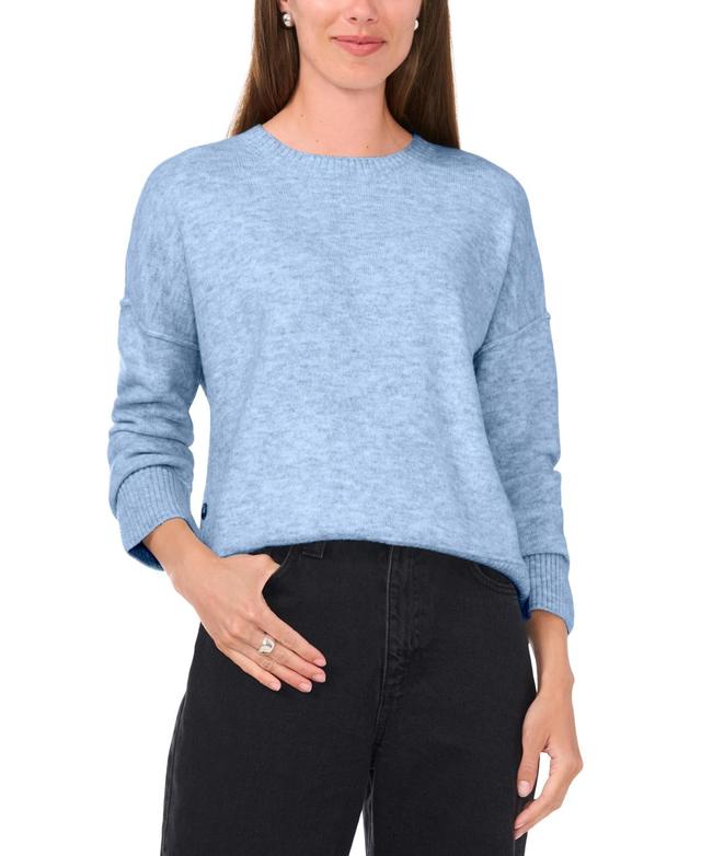 Vince Camuto Womens Crewneck Drop-Shoulder Button-Trim Sweater Product Image