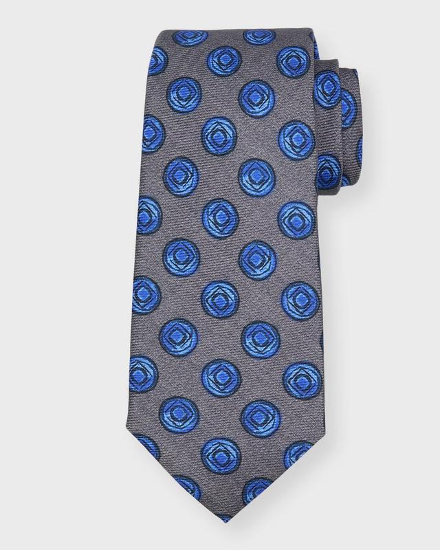 Mens Circle-Print Silk Tie Product Image