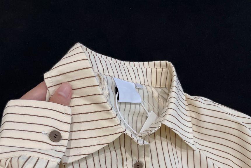 Long-Sleeve Striped Shirt Product Image