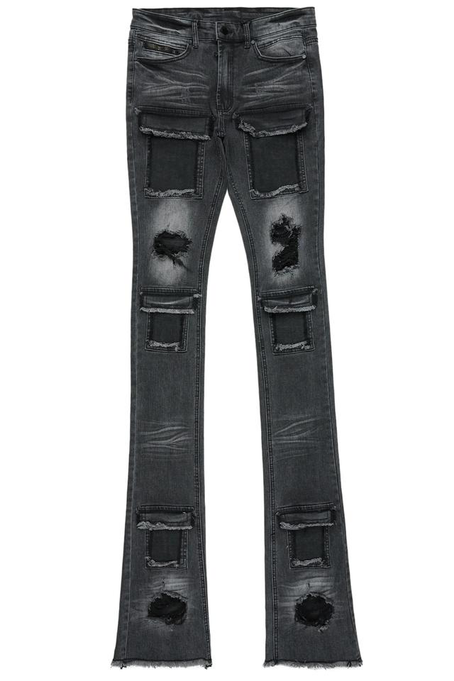 Piet Dark Grey Cargo Super Stacked Flare Jean Male Product Image