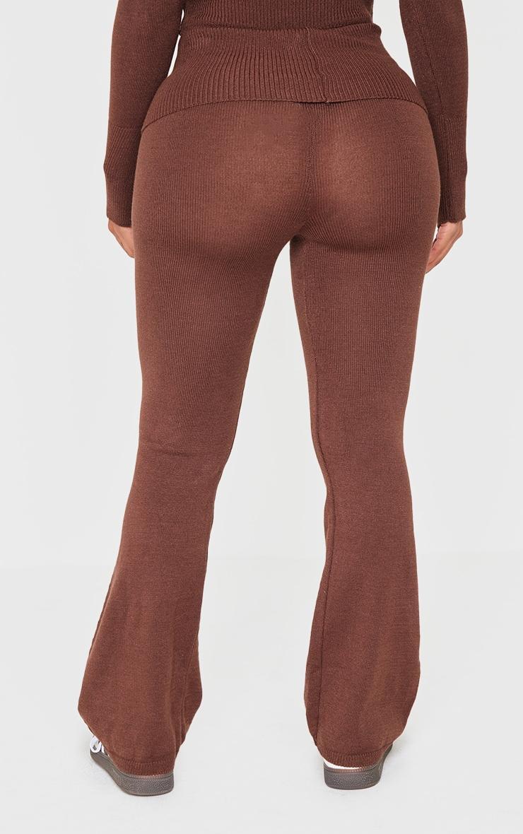 Shape Chocolate Knitted Flare Pants Product Image