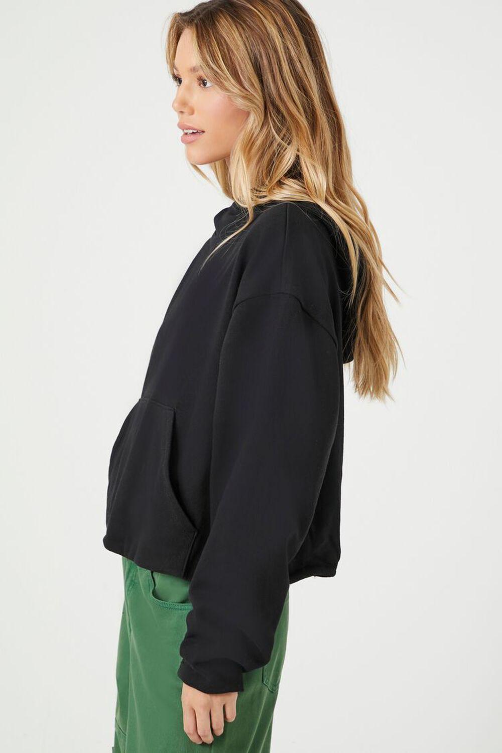 French Terry Drop-Sleeve Hoodie | Forever 21 Product Image