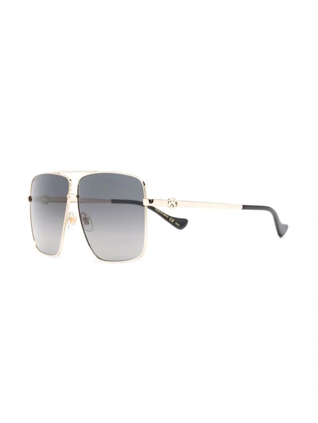 Square-frame Sunglasses In Gold Product Image