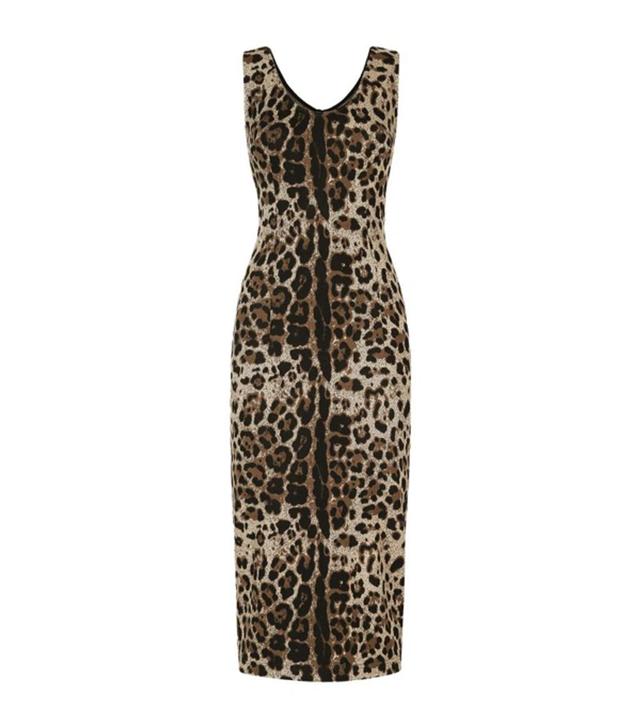 Leopard Print Midi Dress In Multi Product Image